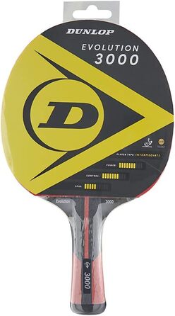 Настільна ракетка Dunlop Evolution 3000, ITTF, для досвідчених гравців, чорна, універсальний розмір