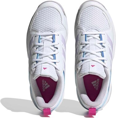 Жіночі кросівки Adidas Ligra 7 Indoor для залу (48 EU, білий, сріблястий, синій)