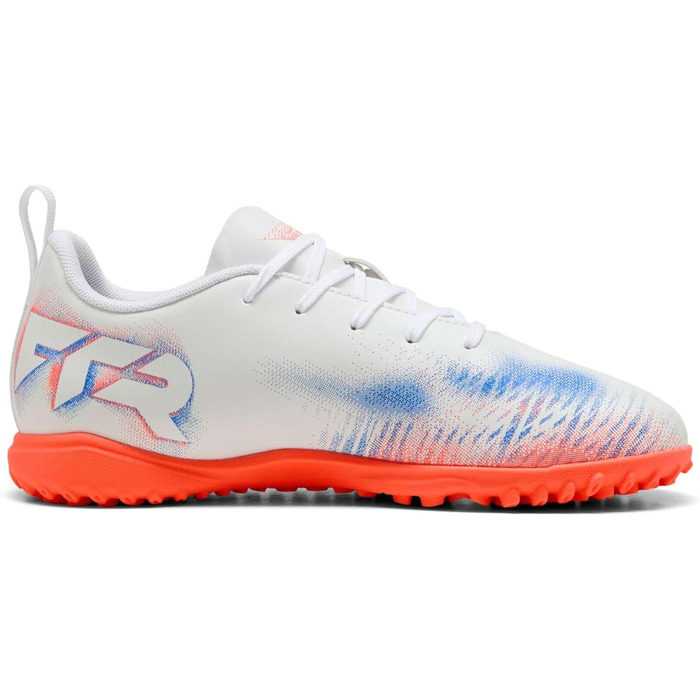 Дитячі футбольні бутси PUMA Future 8 Play TT Jr, 38.5 EU, білий/чорний/червоний (світловий ефект)