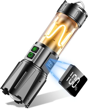 Ліхтар налобний LED Relybo, тактичний, 100000 люмен, з LCD-дисплеєм, 10 режимів, для кемпінгу та надзвичайних ситуацій, чорний