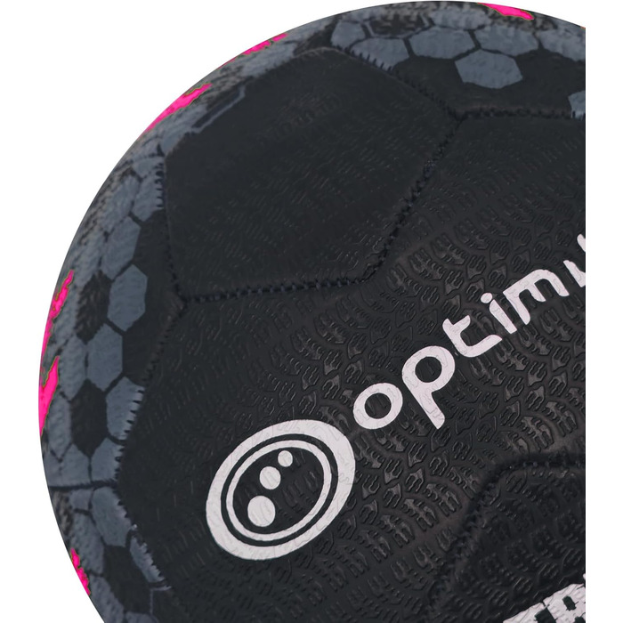 М'яч для вуличної футболу Optimum Unisex – високоякісний, зносостійкий гумовий м'яч, довговічний протектор, ідеальний для бетону та асфальту, універсальний, багатокольоровий (5 шт. чорний / рожевий)