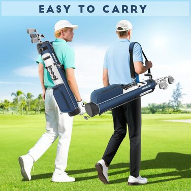 Сумка для гольфу Findway з регульованими плечовими ременями, 2-вегевий роздільник, 2 кишені, легка, для чоловіків та жінок, блакитна