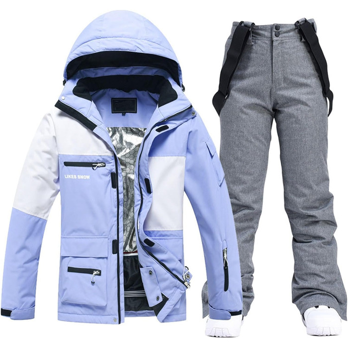 Водонепроникний комплект для катання на лижах: теплий зимовий костюм для жінок та чоловіків (Softshell, 3XL)