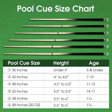 Набір для більярду: кий та аксесуари, різні розміри, для початківців, з наконечником 13 мм