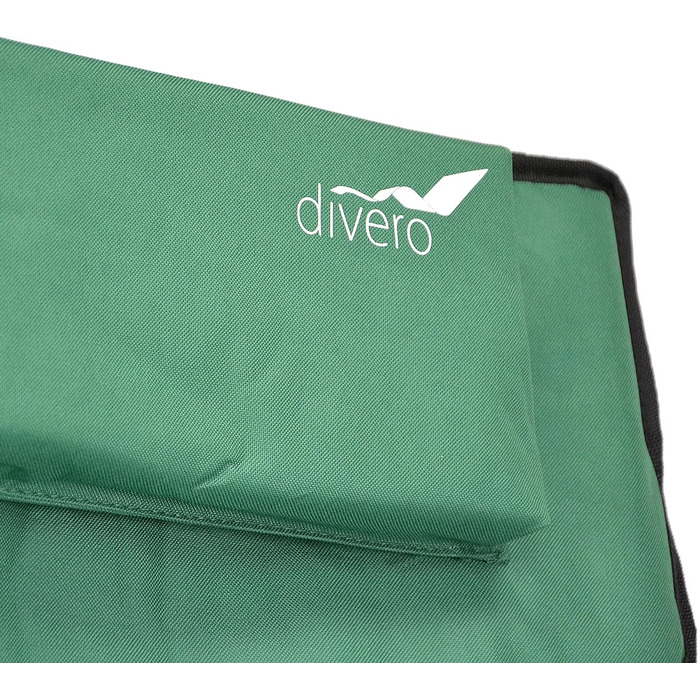 Туристичний стул Divero: складаний, для риболовлі, з підголовником, зелений (до 130 кг)