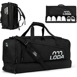 Спортивна сумка LODA Team (68L) з відділенням для взуття, мокрою одежею, функцією рюкзака та кишенею для цінних речей. Ідеальна для футболу, гандболу, тренувань та фітнесу. Сумка для спорту, подорожей та відпочинку.