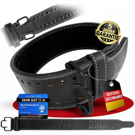 Планка для важкої атлетики Quick Power Design: чоловіча та жіноча, з швидкою застібкою, з натуральної шкіри Büffel, для тренувань у залі, пауерліфтинг, фітнес, чорний, розмір обирається