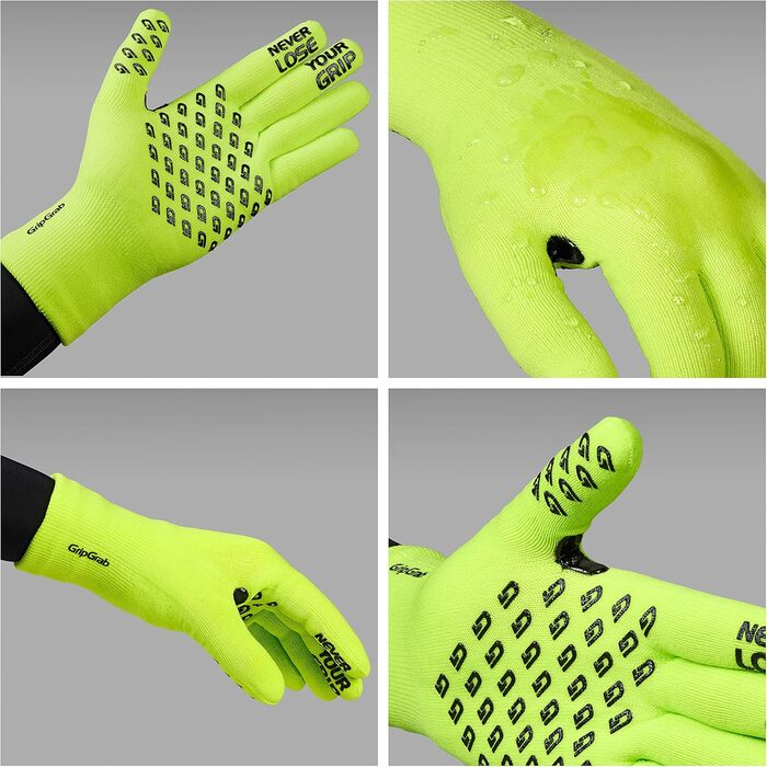 Велосипедні рукавички GripGrab водонепроникні термо, жовті Hi-Vis (M/L)