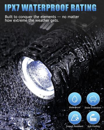 LED налобний ліхтар перезарядна, 100 000 люкс, 12 режимів, червоне світло, IPX7, для кемпінгу, риболовлі, активного відпочинку