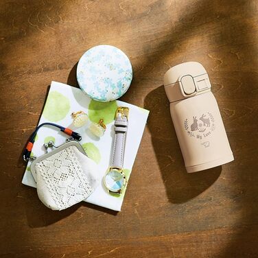 Термос-бутилка Zojirushi SM-WP24-CM, 0,24 л, нержавіюча сталь, бежевий, на кнопці, герметичний