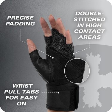 Рукавички для важкої атлетики Harbinger Herren Pro Wristwrap 3.0 (M, Carbon)