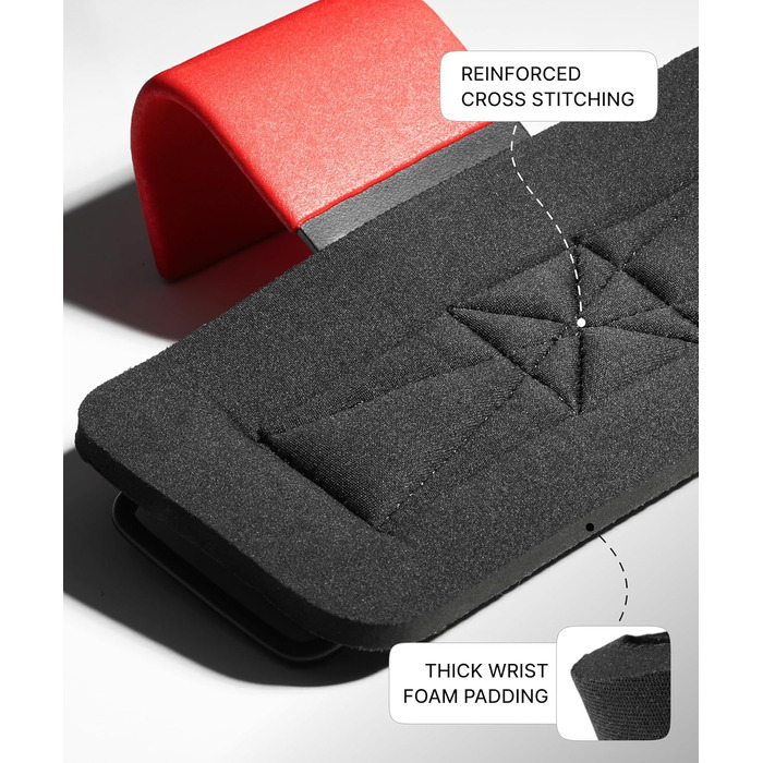 Набори для тяги DMoose Fitness для чоловіків та жінок (пара) - міцний нейлон з ремінцями на зап'ясті 8 мм - допоміжні засоби для тренажерного залу для пауерліфтингу та станової тяги - ручки для силових тренувань, червоні