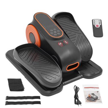 Еліпсотренажер електричний, міні-еліпсотренажер з пультом дистанційного керування та неслизьким килимком, 12 швидкостей, тихий, для офісу, підлітків, людей похилого віку, чорний