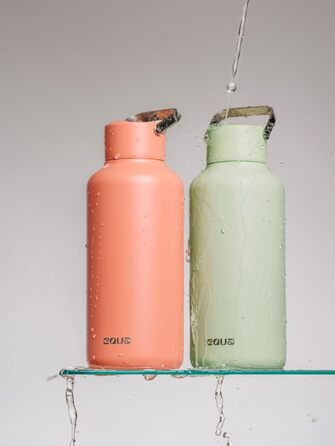Пляшка для води EQUA Timeless, нержавіюча сталь, 1000 мл, BPA-free, герметична, довговічна, багаторазова, абрикосова