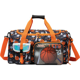 Дитяча спортивна сумка HTgroce з відділенням для взуття. Сумка для плавання, подорожей, дівчаткам. Колір: білий, серце. З баскетбольним дизайном.