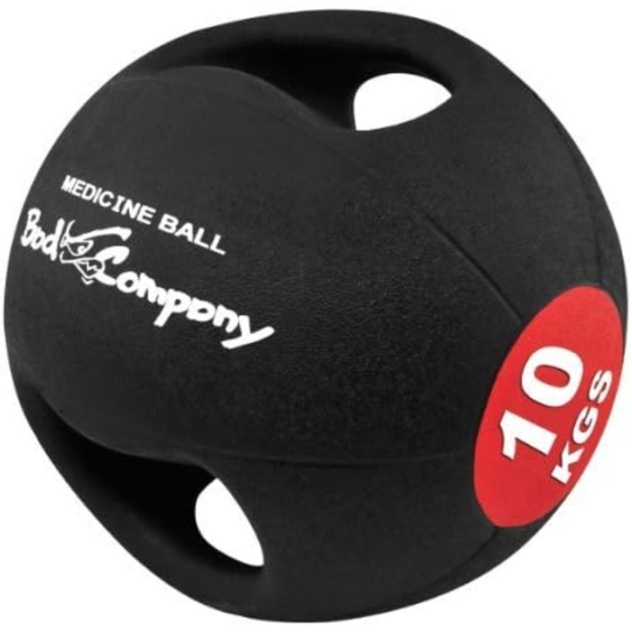 Медичний м'яч Bad Company Pro Grip з подвійною ручкою, 10 кг, для фітнесу, окремо або в наборі