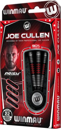 Дротики WINMAU Joe Cullen 22 грамів Softip професійні, вольфрамові, з комплектом хвостовиків і оперення