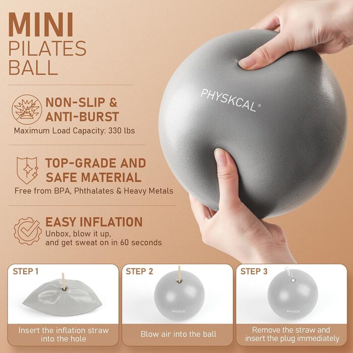 Набір для пілатесу: кільце 38 см, м'яч, гумки для фітнесу (3x, 2x) та килимок (Gletschergrau)