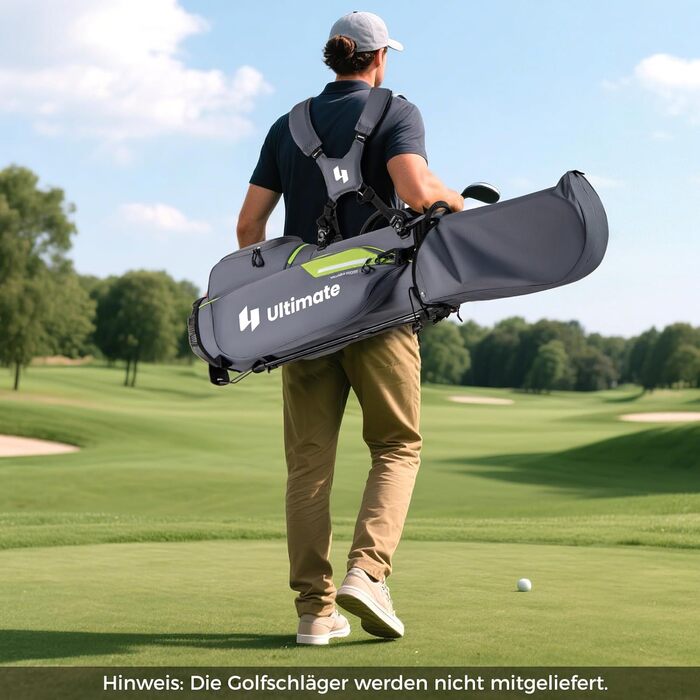 Стенд-сумка для гольфу COSTWAY з 8 відділеннями та водонепроникним чохлом, легка сумка для гольфу з 5 кишенями та підставкою, сумка-пенал, портативна для чоловіків та жінок, сірого кольору