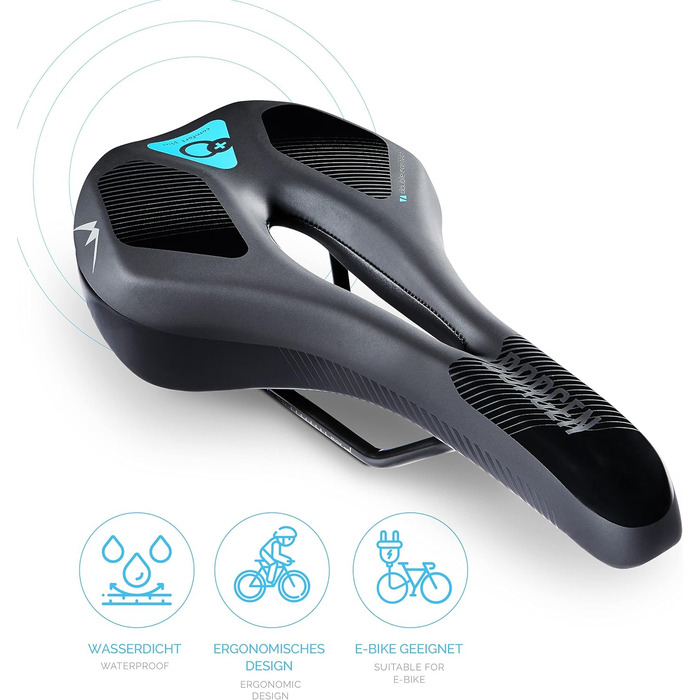 Сідло Borgen MTB для чоловіків та жінок - надзвичайно зручне та м'яке - сідло для трекінгу, гірського велосипеда та шосе