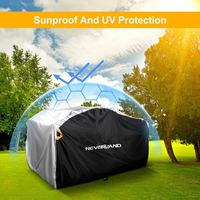 Водонепроникний чохол для квадроцикла Neverland Quad Abdeckplane XXXL (256x110x120 см) - Чорний, Срібний, Червоний