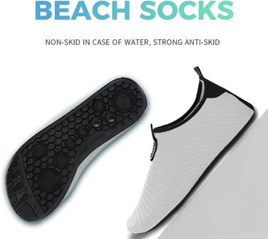 Чоловічі та жіночі аквашузи для плавання та серфінгу. Швидковисихаючі, підошва з неслизьким покриттям, розмір 39/40 EU, сірі