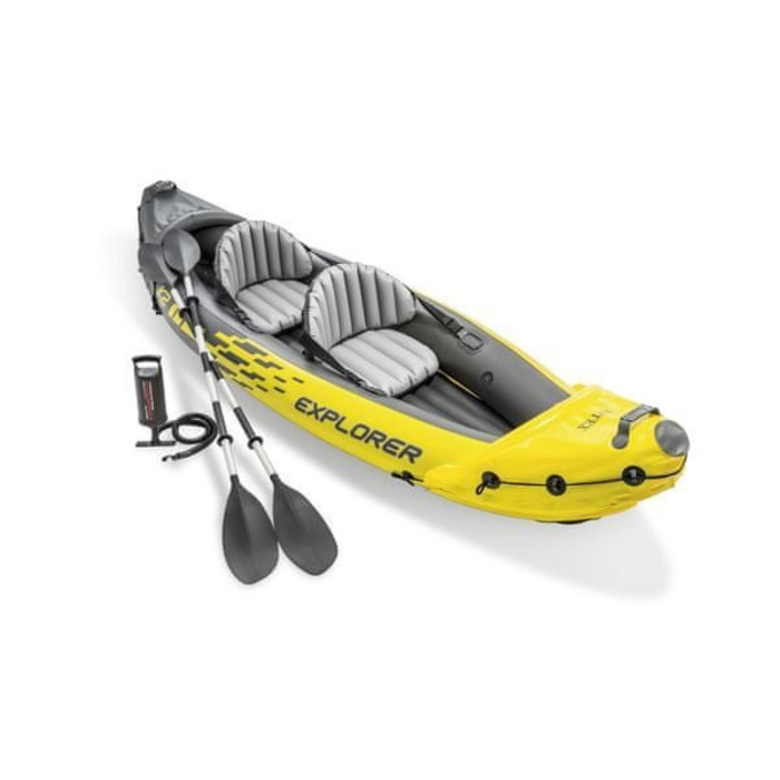 Надувний двомісний каяк Intex Explorer з веслами та насосом