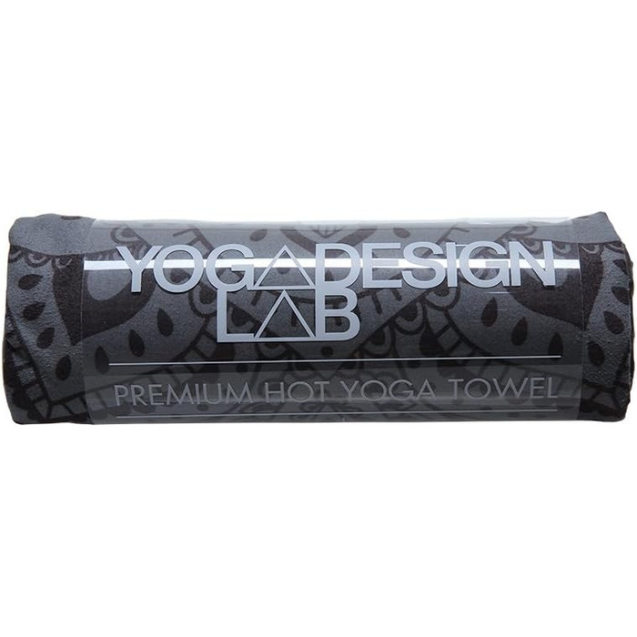 Рушник для йоги Hot Yoga від Yoga Design Lab | Мікрофібра, швидковисихаючий, екологічний, нековзний | Ідеальний для гарячої йоги, спорту, подорожей | Чорний Мандала