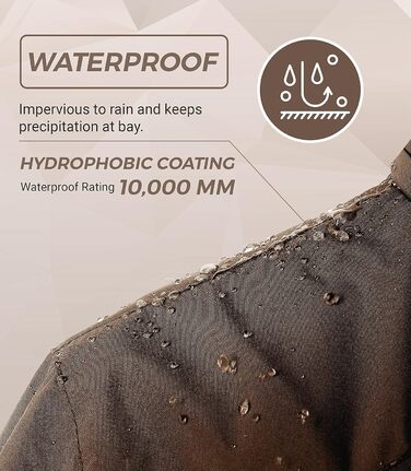 Чоловіча гірськолижна куртка Wantdo з флісовою підкладкою, водонепроникна та дихаюча, з капюшоном, вітрозахисна. Куртка Outdoor, кави, L