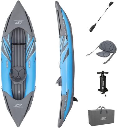Надувний каяк Bestway Hydro-Force Surge для 1 особи з веслами, насосом і сумкою, різні розміри