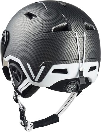 Шолом гірськолижний BLACK CREVICE Vail I з візором, полікарбонат, регульований, чорний/білий (M 55-58 см)