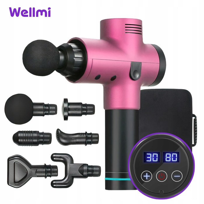 Перкусійний масажер WELLMI MG02PRO Pink — масажний пістолет для спини та всього тіла