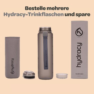 Пляшка для води Hydracy з фруктовим вставкою, 1 л, BPA-free, з часовою розміткою, герметична спортивна пляшка без конденсату для спорту та активного відпочинку