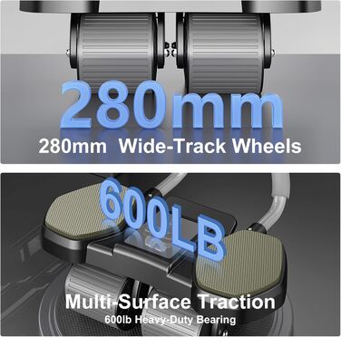 Ролер для пресу, тренажер для дому, 4-колісний, стабільний, для зміцнення м'язів живота та корпусу, довговічний, легкий, для чоловіків та жінок, фітнес для дому (блакитний)