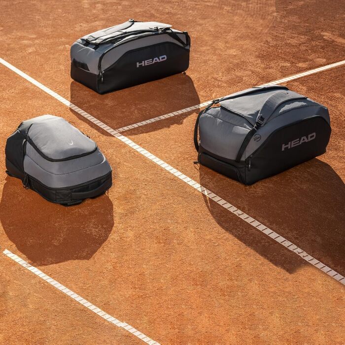 Спортивна сумка HEAD PRO X Duffle, чорно-сіра - міцна дорожня сумка для тренувань