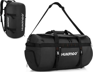 Спортивна сумка Hulongo 30 л для чоловіків та жінок, дорожня сумка для подорожей, тренувань, з відділенням для взуття, 3-в-1 плечовий ремінь, чорна
