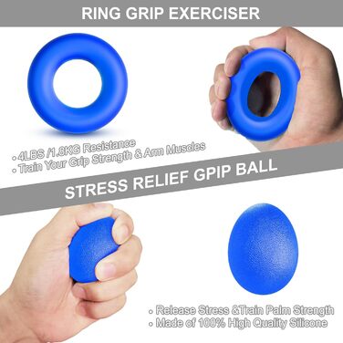 Набір для тренування пальців та зап'ястя ALMAH (5 шт.) - тренажер хвата, розтяжка пальців, для зняття стресу