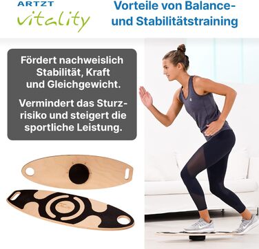 Балансувальна дошка ARTZT vitality Wobblesmart, регульована, для реабілітації, профілактики та тренувань, 75x25 см