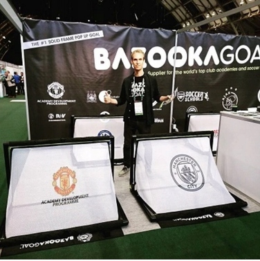 Складані переносні футбольні ворота BazookaGoal 120x75 см, чорні