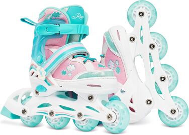 Інлайнери роликові для дітей дівчаток RAVEN Zoya Mint, регульовані з LED підсвіткою (34-37)