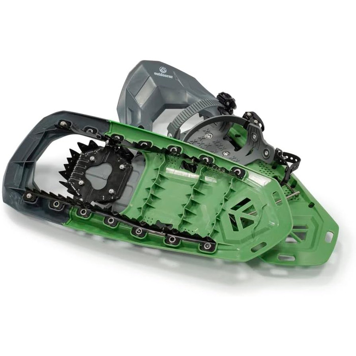 Снігоступи outdoorer SnowClimber M 25'' із підйомною п'ятою та кріпленням, для активних прогулянок, зелені