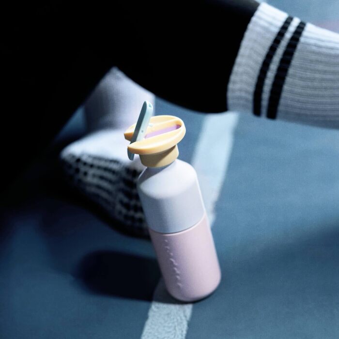 Сталева пляшка для води Dopper 350 мл, рожева (Pink Sorbet) — герметична спортивна пляшка з нержавіючої сталі 18/8, без BPA, для спорту, офісу та активного відпочинку