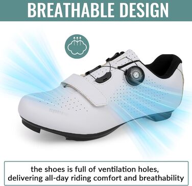 Велосипедні шкарпетки FANSU для чоловіків та жінок, велотуфлі з Delta-кріпленнями, сумісні з педалями Look SPD-SL Delta Lock та Peloton (45 EU, Білий)