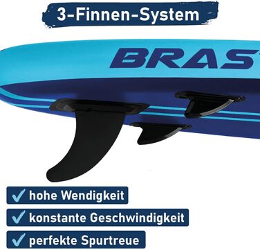 SUP дошка BRAST Primo надувна з веслом та аксесуарами 320x81x15 см (Синя)