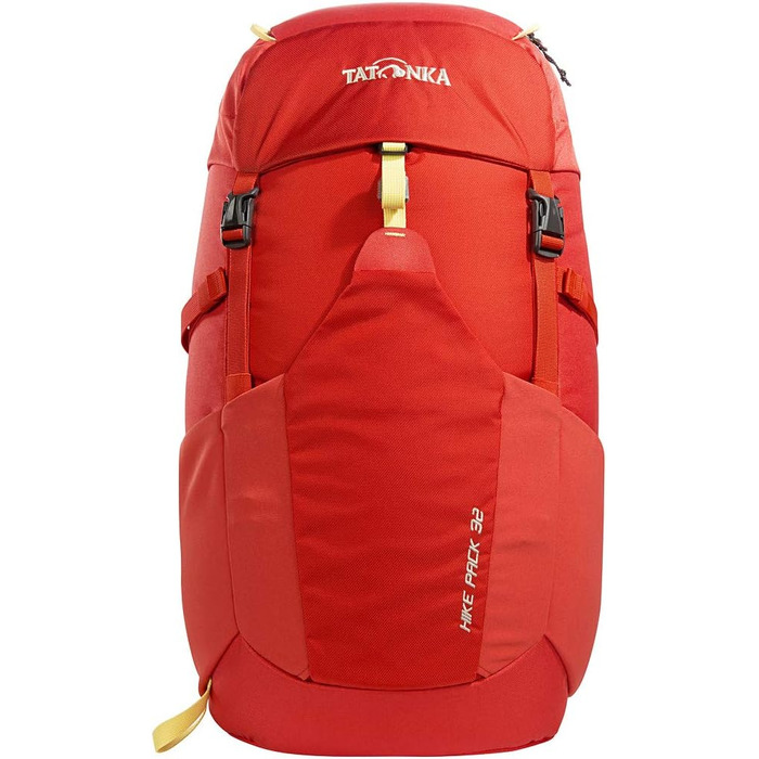 Рюкзак для походів Tatonka Hike Pack 32 л з вентиляцією спини та дощовиком, легкий туристичний рюкзак червоний помаранчевий