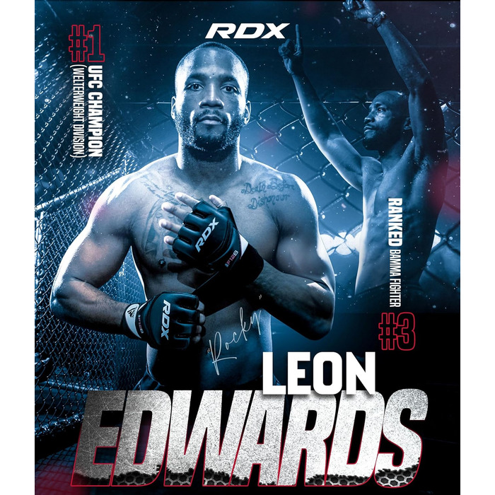 RDX рукавички для MMA з майя-шкіри, сині, розмір L – для боїв, єдиноборств, спарингу, тренувань, греплінгу
