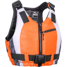Жилет рятувальний Zeraty для дорослих: для риболовлі, катання на човні, каякінгу та водних видів спорту (M/L, помаранчевий)