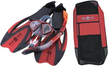 Набір для снорклінгу Aqualung Proflex X з сумкою, червоний, розмір 44-46