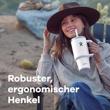 Термочашка HYDRO FLASK 1180 мл з кришкою та трубочкою, нержавіюча сталь, вакуумна ізоляція, захист від розливу, Surf