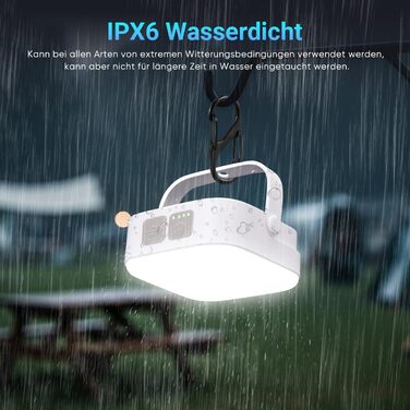 LED кемпінговий ліхтар 4000LM, 2 шт. - перезаряджається, сонячний, водонепроникний, з карабіном, 4 режими, для кемпінгу, читання, туризму, надзвичайних ситуацій